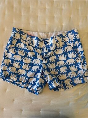 Lilly Pulitzer Blue and White Elephant Print shorts